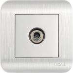 Розетка LUXAR Deco с/у TВ оконечная серебро с рифленой рамкой 4606400620358 (артикул 16139591) – фото 1