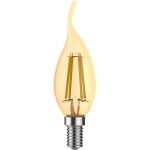 Лампа Gauss basic filament свеча на ветру 3,8w 350lm 2400к е14 golden led 1/10/50 1047154 (артикул 29979500) – фото 1