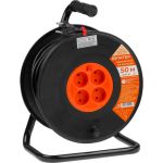 Удлинитель на катушке ЮПИТЕР 50 м 4 розетки 3,5 кВт JP8403-03 (артикул 22898637) – фото 1