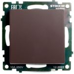 1-клавишный переключатель STEKKER (механизм), GLS10-7105-04, 250V, 10А, серия Катрин, шоколад, 49018 (артикул 25676559) – фото 1
