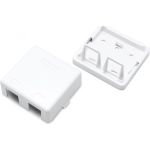 Корпус настенной розетки для установки 2-х вставок типа Keystone Jack Hyperline, SBB3-2-WH 441129 (артикул 16522377) – фото 1