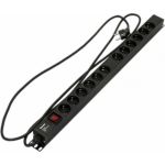 Блок розеток Hyperline SHE-12SH-S-2.5EU 12 розеток Schuko, 16 A 396987 (артикул 16155675) – фото 1