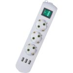 Колодка Lezard LETITIA с заземлением 3 входа с выключателем c USB разъёмом 721-0300-302U (артикул 16875637) – фото 1