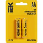 Щелочная батарейка IEK alkaline optima lr06/aa (2шт/блистер) ABT-LR06-OP-L02 (артикул 30684344) – фото 1