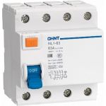 Устройство защитного отключения CHINT NL1-63 6kA 4P 25A 30mA тип AC 200223 (артикул 17520024) – фото 1
