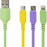 Кабель для зарядки SONNEN 3в1 USB 2.0-Micro USB/Type-C/Lightning, 1м, медь 513562 (артикул 23605173) – фото 1