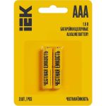 Щелочная батарейка IEK alkaline optima lr03/aaa (2шт/блистер) ABT-LR03-OP-L02 (артикул 30684386) – фото 1