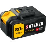 Аккумуляторная батарея STEHER 20В, 4 Ач, Li-Ion тип V1 V1-20-4 (артикул 16700856) – фото 1