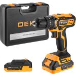 Аккумуляторная дрель-шуруповерт DEKO DKCD20 Impact SET 3 в кейсе + набор 63 инструмента, 20 В, 2х2.0 Ач 063-4415 (артикул 26892914) – фото 1