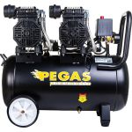 Малошумный безмасляный компрессор Pegas pneumatic PG-2800*2 проф серия 2.8кВт, 365 л/мин,50л 6621 (артикул 17853106) – фото 1