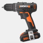 Аккумуляторная дрель-шуруповерт WORX 50Нм, 20В, 2Ач x2, ЗУ 2А, кейс WX108 (артикул 28801352) – фото 1