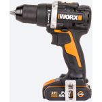 Аккумуляторная бесщёточная дрель-шуруповерт WORX 20В, 60Нм, бесщеточная, 2Ач х2, ЗУ, кейс WX102 (артикул 28801100) – фото 1