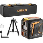 Лазерный самовыравнивающийся уровень DEKO DKLL11 PREMIUM в кейсе со штативом 1 м 065-0271-2 (артикул 27377916) – фото 1