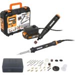 Гравировальная машинка WORX WX739.9 + Выжигатель WORX WX744.9, 20 В, 2 Ач, адаптер, ЗУ, кейс WX988 (артикул 28801544) – фото 1