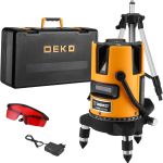 DEKO Уровень лазерный самовыравнивающийся в кейсе DKLL02RB PRO PREMIUM со штативом 1 м (2 линии, красный луч) DEKO (3638) 065-0102-2 (артикул 27089804) – фото 1
