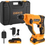 Аккумуляторный перфоратор DEKO DKCH20 20В, 2x2.0Ач, в кейсе, с патроном CH02 063-4412 (артикул 24440511) – фото 1
