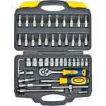 Набор инструмента 1/4 Dr 46 предметов пластиковый кейс+блистер KRAFT KT 700618 (артикул 15966368) – фото 1