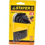 Набор шестигранных ключей STAYER STANDARD 2-10 мм 27405-H8 (артикул 13697319) – фото 1