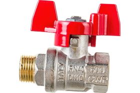 Шаровой кран RuB, 3/8" DN10 PN40, ВР-НР, серия MILANO (S.90), бабочка S90C26 (артикул 15786008) – фото 1