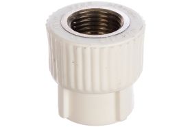 Комбинированная муфта PRO AQUA PP-R ВР Белая 20-1/2 PA22008Pb (артикул 15791804) – фото 1