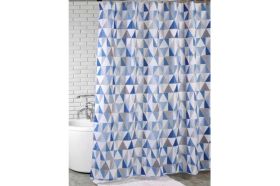 Штора для ванной комнаты Bath Plus 180х180 TRIANGULAR SCRAWL blue ch-21260/0 (артикул 20012626) – фото 1