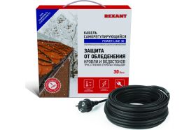 Греющий саморегулирующийся кабель Rexant POWER Line 30SRL-2CR 4M 4м/120Вт 51-0651 (артикул 15906741) – фото 1