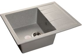 Мойка GRANFEST QUADRO GF-Q-650L мрамор, чаша с крылом, 650х500 мм, серый Q-650 L сер (артикул 16220823) – фото 1