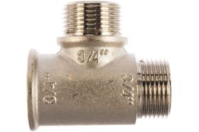 Тройник VALTEC с двумя переходами на наружную резьбу 3/4 VTr.133.N.0005 (артикул 16007801) – фото 1
