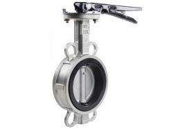 Затвор дисковый поворотный DN.ru 316L-316L-EPDM Ду50 Ру16, корпус - нержавеющая сталь, диск - нержавеющая сталь, уплотнение - EPDM, с ручкой 12072133861 (артикул 18080227) – фото 1