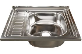 Мойка mixline 50х60х18 см, 0.8, правый выпуск 3 1/2, с сифоном 538195 (артикул 16615496) – фото 1