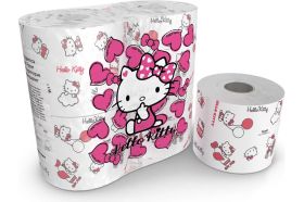 Туалетная бумага World Cart Hello Kitty с рисунком, Kartika Collection, 3 слоя, 4 рулона/200 листов KGHLK-TT-06 (артикул 19680940) – фото 1