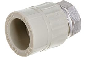Муфта комбинированная с накидной гайкой VALFEX PP-R серая, 25 мм х3/4"" 10139025Г 127-0378 (артикул 16226219) – фото 1