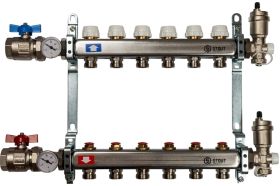Коллектор из нержавеющей стали в сборе без расходомеров STOUT 6 выходов SMS 0912 000006 (артикул 15764619) – фото 1