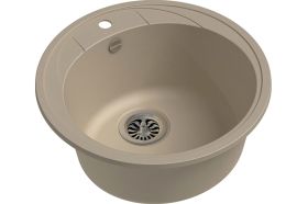 Кварцевая мойка EWIGSTEIN Elegant R45 1 чаша, D-484 мм E-R45 крем (артикул 16498671) – фото 1