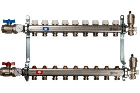 Коллектор из нержавеющей стали в сборе без расходомеров STOUT 9 выходов SMS 0912 000009 (артикул 15764622) – фото 1