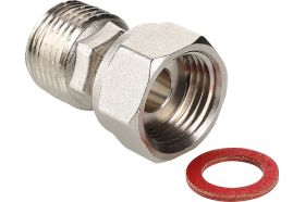 Прямой полусгон с накидной гайкой VALTEC 1/2x1/2 VTr.613.N.0404 (артикул 16007841) – фото 1