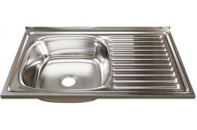 Мойка mixline 50х80х16 см, 0.6, левый выпуск 3 1/2, с сифоном 528174 (артикул 16615934) – фото 1
