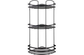 Полка в ванную TEKNO-TEL LM009B угловая, 3 яруса, черный матовый 00-00002892 (артикул 16396992) – фото 1