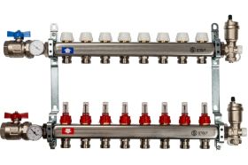Коллектор из нержавеющей стали в сборе с расходомерами STOUT 8 выходов SMS 0907 000008 (артикул 15764632) – фото 1