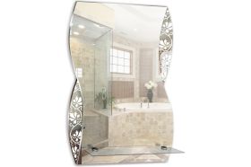 Зеркало MIXLINE "Аква" 395х600 с полкой/пескоструйный рисунок 529383 (артикул 20478388) – фото 1