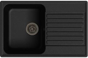Мойка GRANFEST QUARZ GF-Z 78 чаша+крыло 740x480 черный 444920 (артикул 16290513) – фото 1
