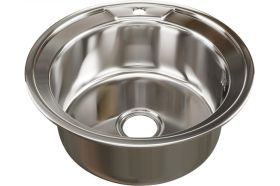 Мойка mixline круглая, 51х51х17 см, 0.6, выпуск 3 1/2, с сифоном 528184 (артикул 16616372) – фото 1