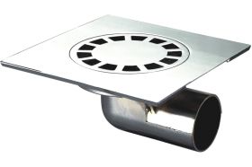 Трап ORE D1050G, 100х100 мм, гориз., слив 50 мм, мет. 7079988607436 (артикул 15776923) – фото 1