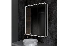 Зеркало шкаф MIXLINE ""Адриана"" 700x800 ШВ, левый, сенсорный выключатель, светодиодная подсветка 547077 (артикул 19463286) – фото 1