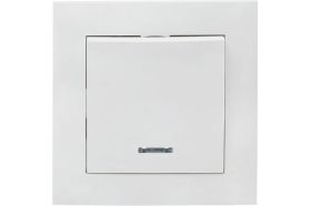 1-клавишный выключатель EKF Валенсия, 10А белый с индикатором PROxima EWV10-121-10 (артикул 16373718) – фото 1