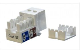 Вставка Keystone Hyperline KJ9-8P8C-C5e-90-WH Jack RJ-45(8P8C), категория 5e, белая 432595 (артикул 19566156) – фото 1