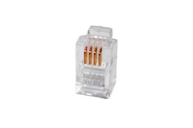 Телефонный разъем Hyperline PLUG-4P4C-P-C2-100 RJ-11, 4P4C, 3 микродюйма, для телефонной трубки, 100 штук 49381 (артикул 15559903) – фото 1