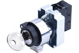 Переключатель ANDELI XB2-BG21 черный, 2 положения, с ключом, 1НО ADL10-004 (артикул 17378082) – фото 1