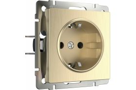 Розетка WERKEL, W1171010, с заземлением, шампань, рифленый a051434 (артикул 15777344) – фото 1