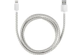 Кабель Rombica USB - Lightning MFI/ Текстиль/ 1м/ Белый/ Digital IL-05 CB-IL05 (артикул 16290003) – фото 1